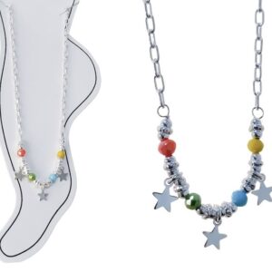 Tobillera estrellas piedra color