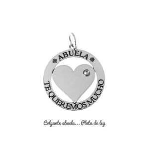 Colgante corazón piedra  " Abuela te queremos mucho "