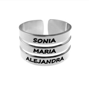 Sortija tres bandas personalizada