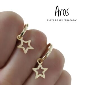 Aro chapado estrella calada