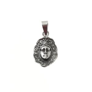 Colgante rostro Virgen del Rocío oxidado
