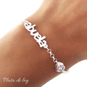 Pulsera abuela corazón piedra