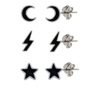 Pendiente Estrella Rayo y Luna Esmaltado
