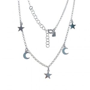 Gargantilla Lunas y Estrellas Colgando