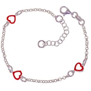 Pulsera Infantil Corazones Esmaltado