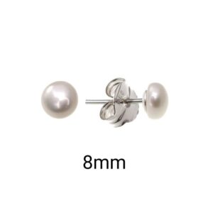 Pendiente Perla Botón 8mm