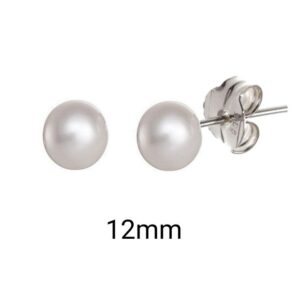 Pendiente Plata Perla 12mm