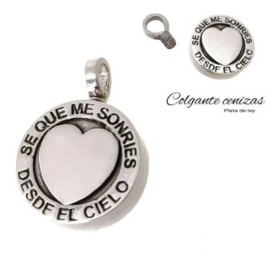 Colgante guarda cenizas corazón