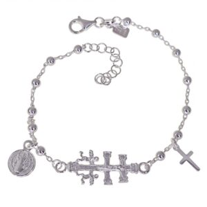 Pulsera Cruz de Caravaca,San Benito y Cruz