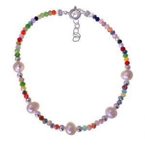 Pulsera Piedras Color Perlas