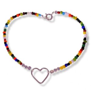 Pulsera piedra color corazón