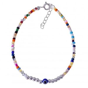 Pulsera Piedras Color Ojo Turco