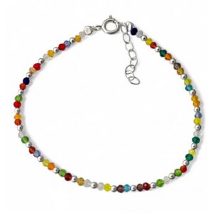 Pulsera piedra color bolas