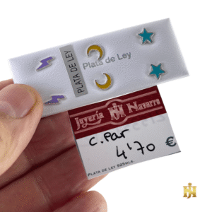 Pendiente luna,estrella y rayo esmalte color
