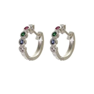 Aros chatones piedra color