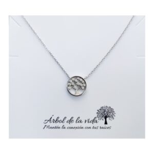 Gargantilla árbol de la vida circonitas rodio