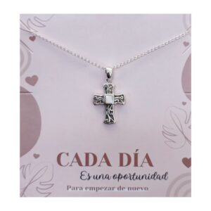 Gargantilla cruz nácar