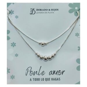 Gargantilla doble cadena bolas