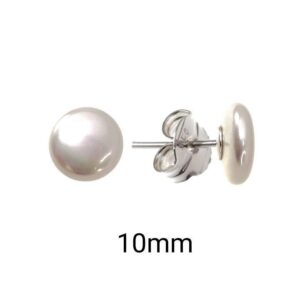 Pendiente perla plana 10mm