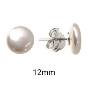 Pendiente perla plana 12 mm