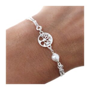 Pulsera árbol de la vida perla