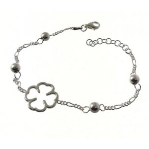 Pulsera cadena bolas trébol