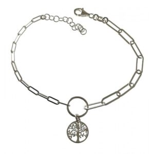 Pulsera cadena forzada alargada árbol de la vida