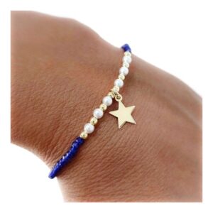 Pulsera chapada piedra azul estrella