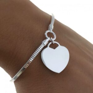 Pulsera corazón cadena cola de topo diamantada