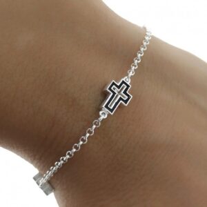 Pulsera cruz esmalte