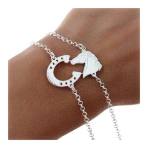 Pulsera doble herradura caballo
