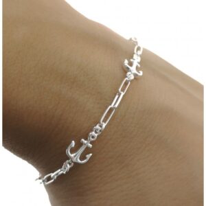 Pulsera forzada alargada ancla