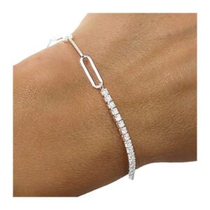 Pulsera forzada alargada circonitas