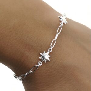 Pulsera forzada alargada rosa de los vientos