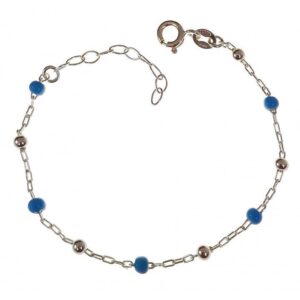Pulsera infantil bolas turquesa