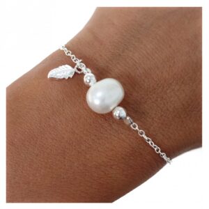 Pulsera perla pluma