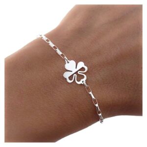 Pulsera trébol cadena forzada