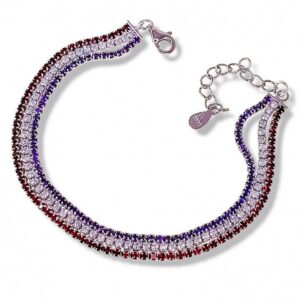 Pulsera triple cadena circonita color