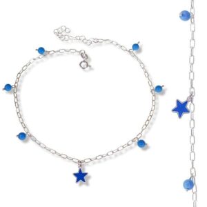 Tobillera estrella esmalte bolas color