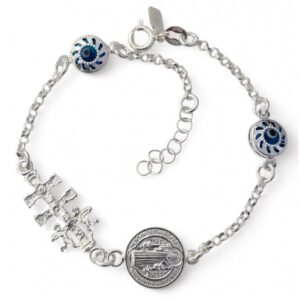 Pulsera ojo turco , cruz de Caravaca y S. Benito
