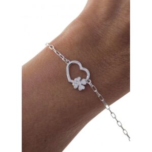 Pulsera corazón trébol