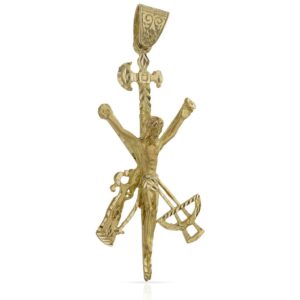 Cruz oro 18kl legionario - 34x75mm