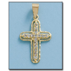 Cruz oro 18kl circonitas - 18x27mm