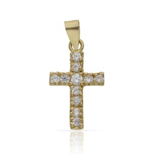Cruz oro 18kl circonitas - 12x20mm
