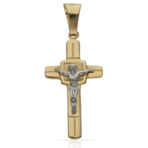 Cruz oro 18kl cristo - 18x35mm