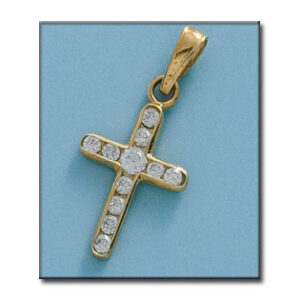 Cruz oro 18kl circonitas - 14x24mm