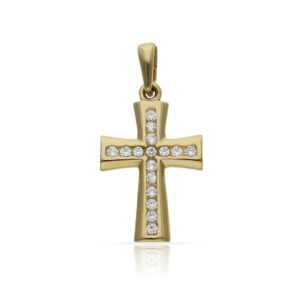 Cruz oro 18kl circonitas - 11x18mm
