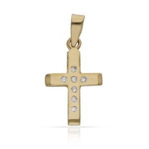 Cruz oro 18kl circonitas - 11x17mm