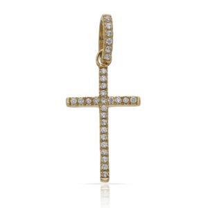 Cruz oro 18kl circonitas - 12x21mm