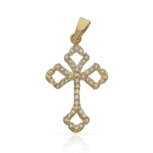 Cruz oro 18kl circonitas - 14x22mm